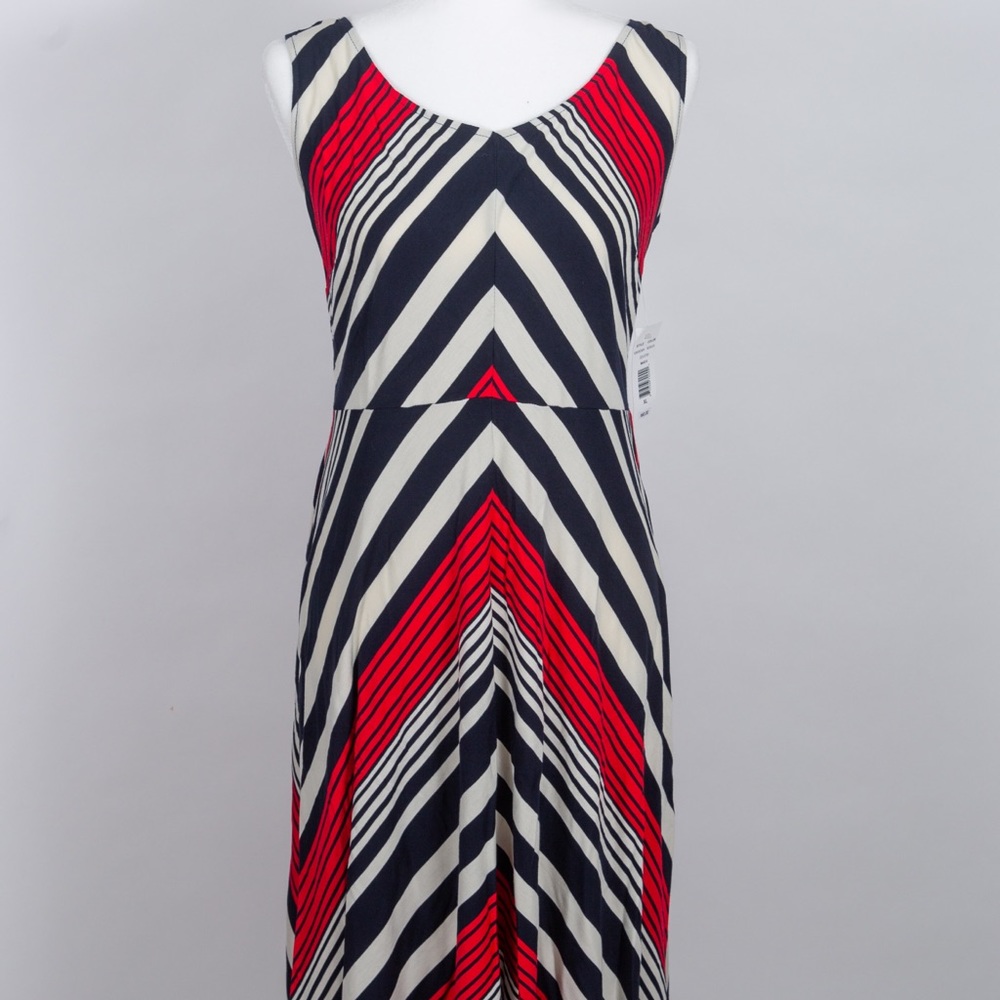 Black, white and red maxi dress.